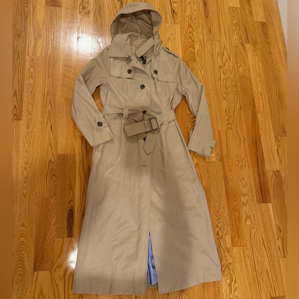 London Fog Tan Hooded Trench Coat